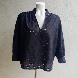 all over eyelet lace full trapeze top  Banana Republic